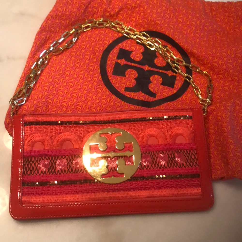 Tory Burch Pink and Gold Bag